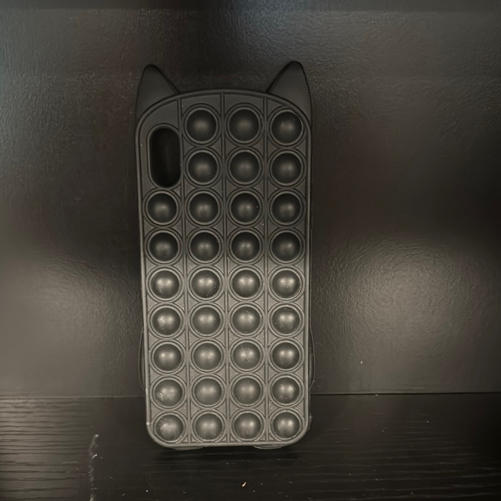 Black Cat Ear Pop It Phone Case